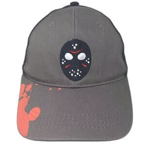 CultureFly Friday the 13th Jason Mask Trucker Hat Gray Black Snapback OSFM